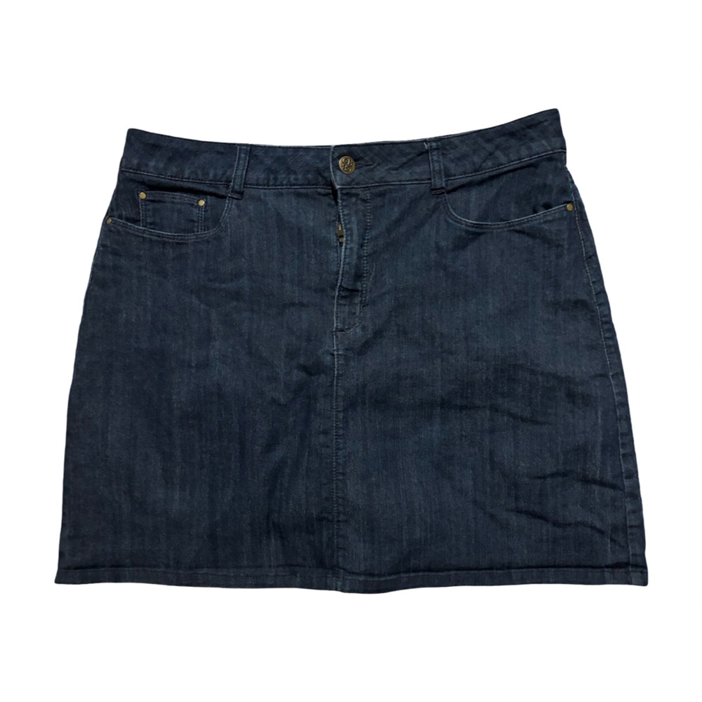 Croft & Borrow Dark indigo Blue Denim Mini Skirt Skort - Classic Fit Size 14